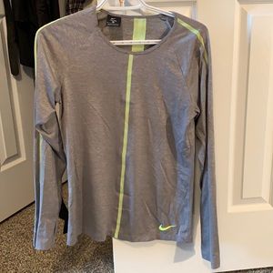 Nike athletic moisture wicking long sleeve grey